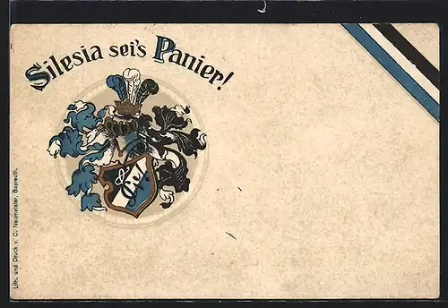 Künstler-AK Studentenwappen der Silesia