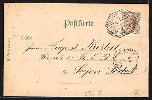 Lithographie Leipa i. Böhmen, Spitzberg, Marktplatz, Kronprinzessin Stefanie-Turm