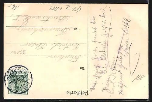 Künstler-AK Braunschweig, Studentenwappen in grün und gold