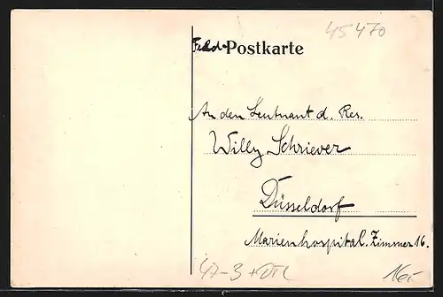 Künstler-AK Mülheim /Ruhr, Absolvia der Einjährigen der Oberrealschule 1915