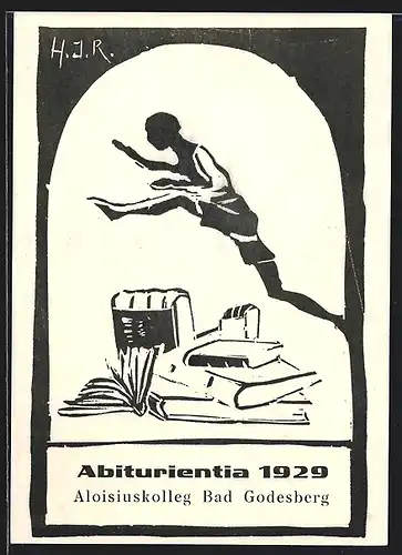Künstler-AK Bad Godesberg, Absolvia Abiturientia 1929 des Aloisiuskollegs
