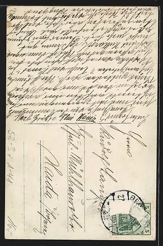 AK Dichter J. W. v. Goethe, Gesicht geformt aus Figuren seiner Geschichten