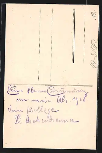 Künstler-AK Pfarrkirchen, Absolvia 1928, Ritter in Rüstung