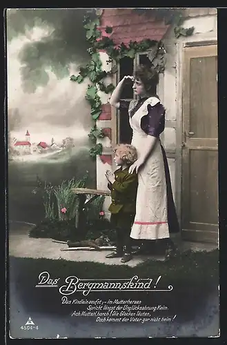 Foto-AK Photochemie Berlin NR 4505-4: das Bergmannskind, Mutter mit Kind