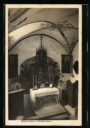 AK Vaduz, Schloss Vaduz, Inneres mit Altar