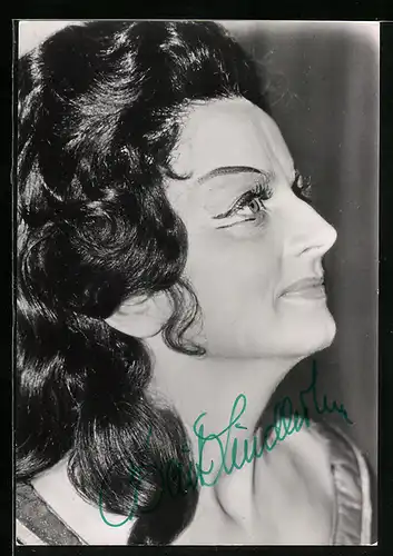 AK Opernsängerin Berit Lindholm als Isolde, mit original Autograph