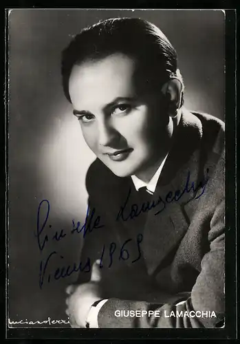 AK Opernsänger Giuseppe Lamacchia mit original Autograph
