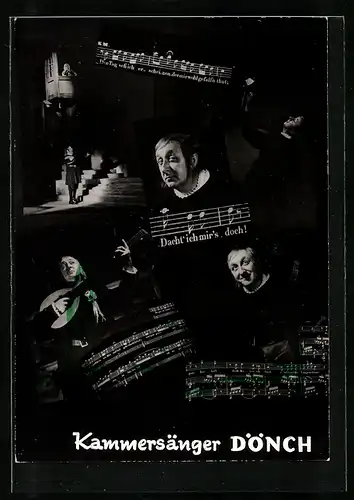 AK Opernsänger Karl Dönch auf der Bühne, mit original Autograph