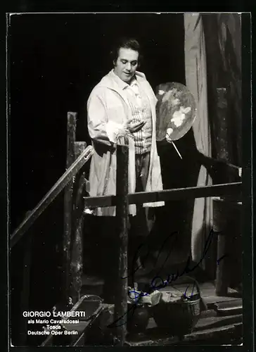 AK Opernsänger Giorgio Lamberti in Tosca, mit original Autograph