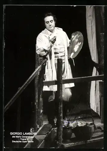 AK Opernsänger Giorgio Lamberti als MarioCavaradossi in Tosca, mit original Autograph
