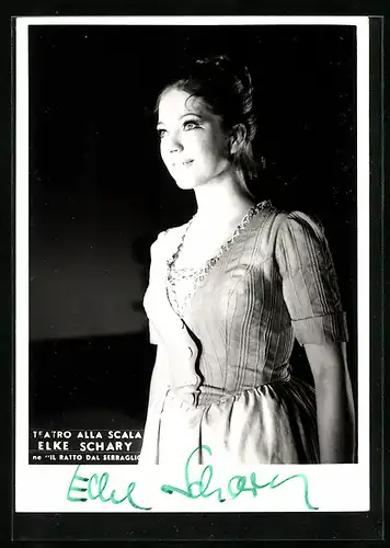 AK Opernsängerin Elke Schary tritt in der Scala auf, original Autograph