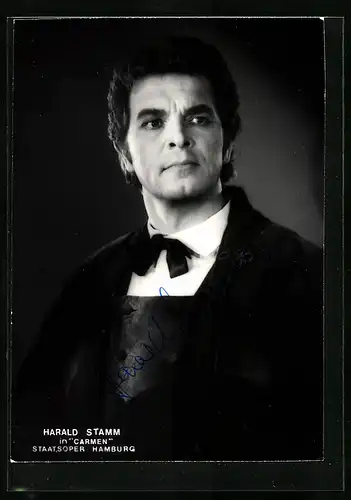 AK Opernsänger Harald Stamm in Carmen, original Autograph