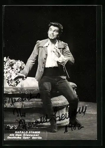 AK Opernsänger Harald Stamm als Don Giovanni, original Autograph
