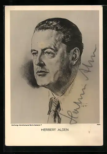 Künstler-AK Opernsänger Herbert Alsen mit original Autograph
