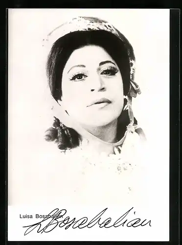 AK Opernsängerin Luisa Bosabalian, Amelia, original Autograph