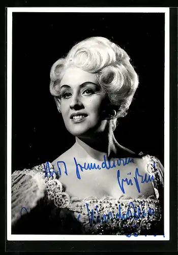 AK Opernsängerin Leonore Kirschstein auf der Bühne mit original Autograph