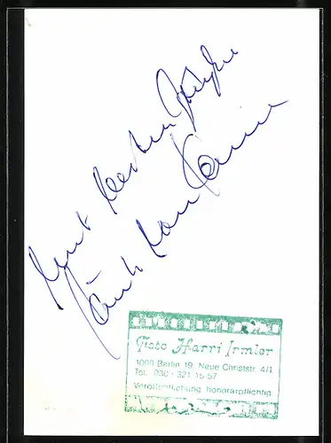 AK Opernsänger Günter von Kannen in Zar und Zimmermann, mit original Autograph