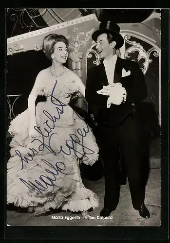 AK Opernsänger Marta Eggerth und Jan Kiepura, original Autograph