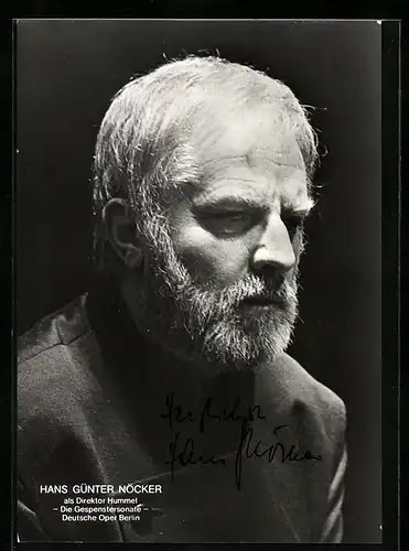 AK Opernsänger Hans Günter Nöcker in Die Gespenstersonate, original Autograph