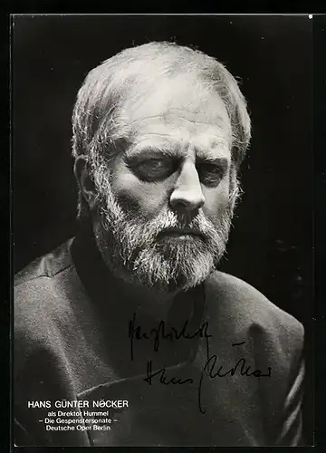 AK Opernsänger Hans Günter Nöcker als Direktor Hummel in Die Gespenstersonate, original Autograph