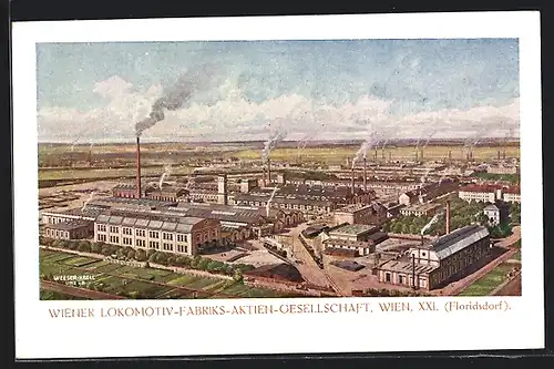 Künstler-AK Wien-Floridsdorf, Lokomotiv-Fabriks-AG