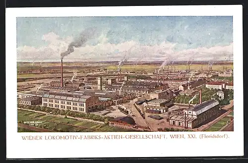 Künstler-AK Wien-Floridsdorf, Lokomotiv-Fabriks-AG