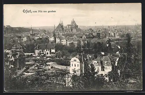 AK Erfurt, Stadtansicht vom Pilz aus gesehen