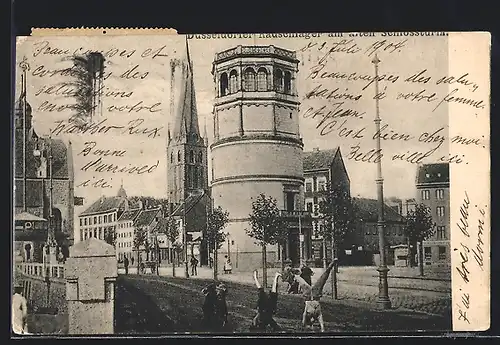 AK Düsseldorf, Radschläger am alten Schlossturm