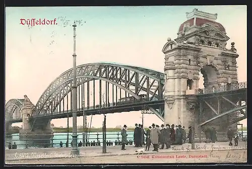 AK Düsseldorf, an der Rheinbrücke