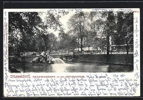 AK Düsseldorf, Tritonengruppe an der Königsbrücke