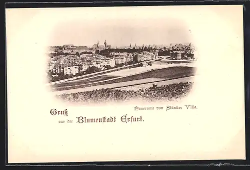 AK Erfurt, Panorama von Stürcke's Villa aus gesehen