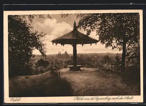 AK Erfurt, Blick von der Cyriaxburg nach der Stadt