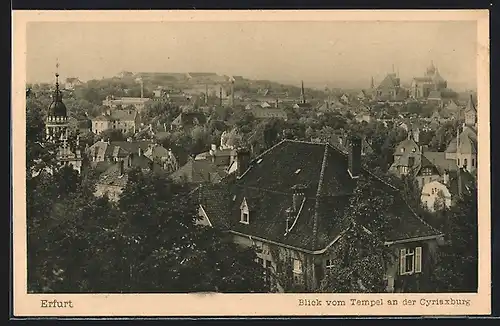 AK Erfurt, Blick vom Tempel an der Cyriaxburg