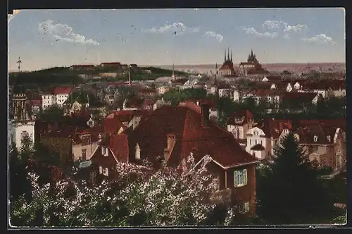 AK Erfurt, Westen mit Cyriaxburg und Dom