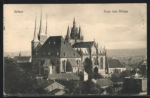 AK Erfurt, Dom von Süden aus gesehen