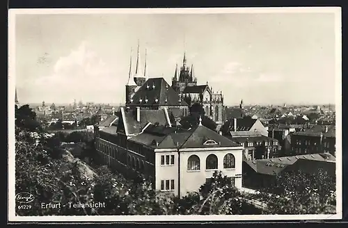 AK Erfurt, Teilansicht aus der Vogelschau