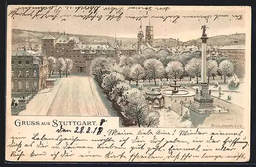 Lithographie Stuttgart, Schlossplatz