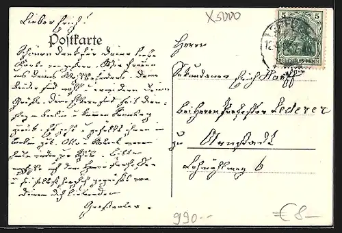 AK Erfurt, Baugewerkschule mit Strassenpartie