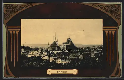 AK Erfurt, Teilansicht mit Dom