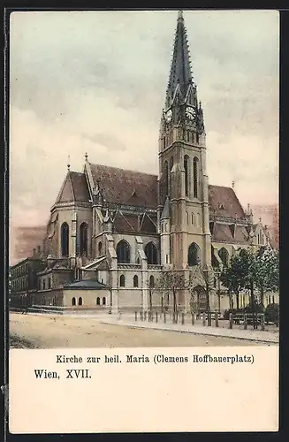 AK Wien, Kirche zur heil. Maria, Clemens Hoffbauerplatz