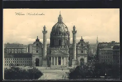 AK Wien, Blick auf die Karlskirche