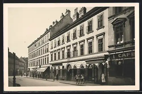 AK Wien, Franz Schuberts Sterbehaus mit Café und Geschäften, Kettenbrückengasse 6