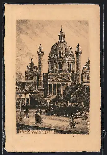Künstler-AK Wien, Karlskirche