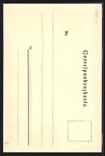 Lithographie Wien, Partie vor der Karlskirche, Dame mit Hund