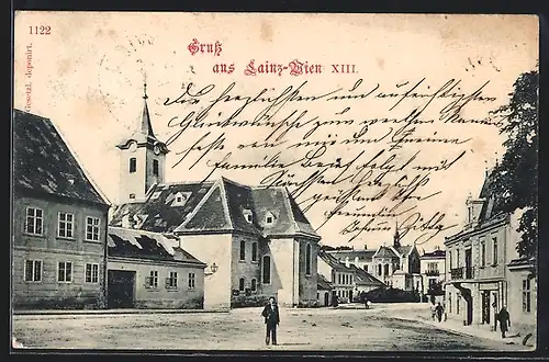 AK Wien-Lainz, Platz mit Kirche