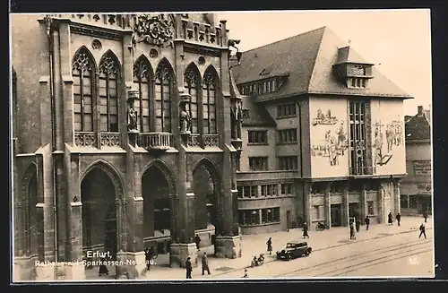 AK Erfurt, Rathaus mit Sparkassen-Neubau