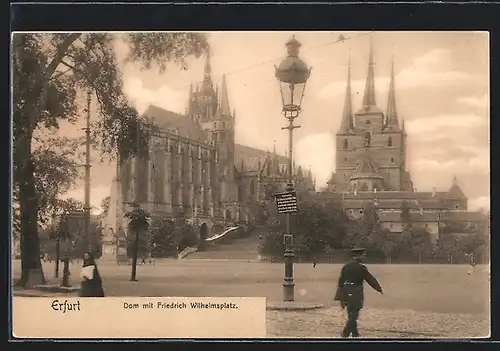 AK Erfurt, Dom mit Friedrich-Wilhelmplatz