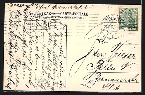 AK Erfurt, Die Neuwerkskirche von Vogelsgarten aus gesehen