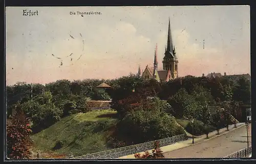 AK Erfurt, Blick auf die Thomaskirche