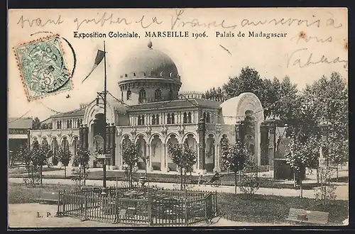 AK Marseille, Exposition coloniale 1906, Palais de Madagascar